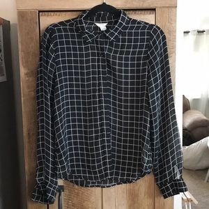 Black and white square blouse